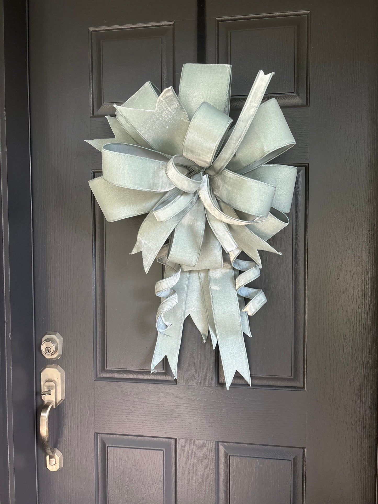 LARGE Baby Blue Velvet Bow