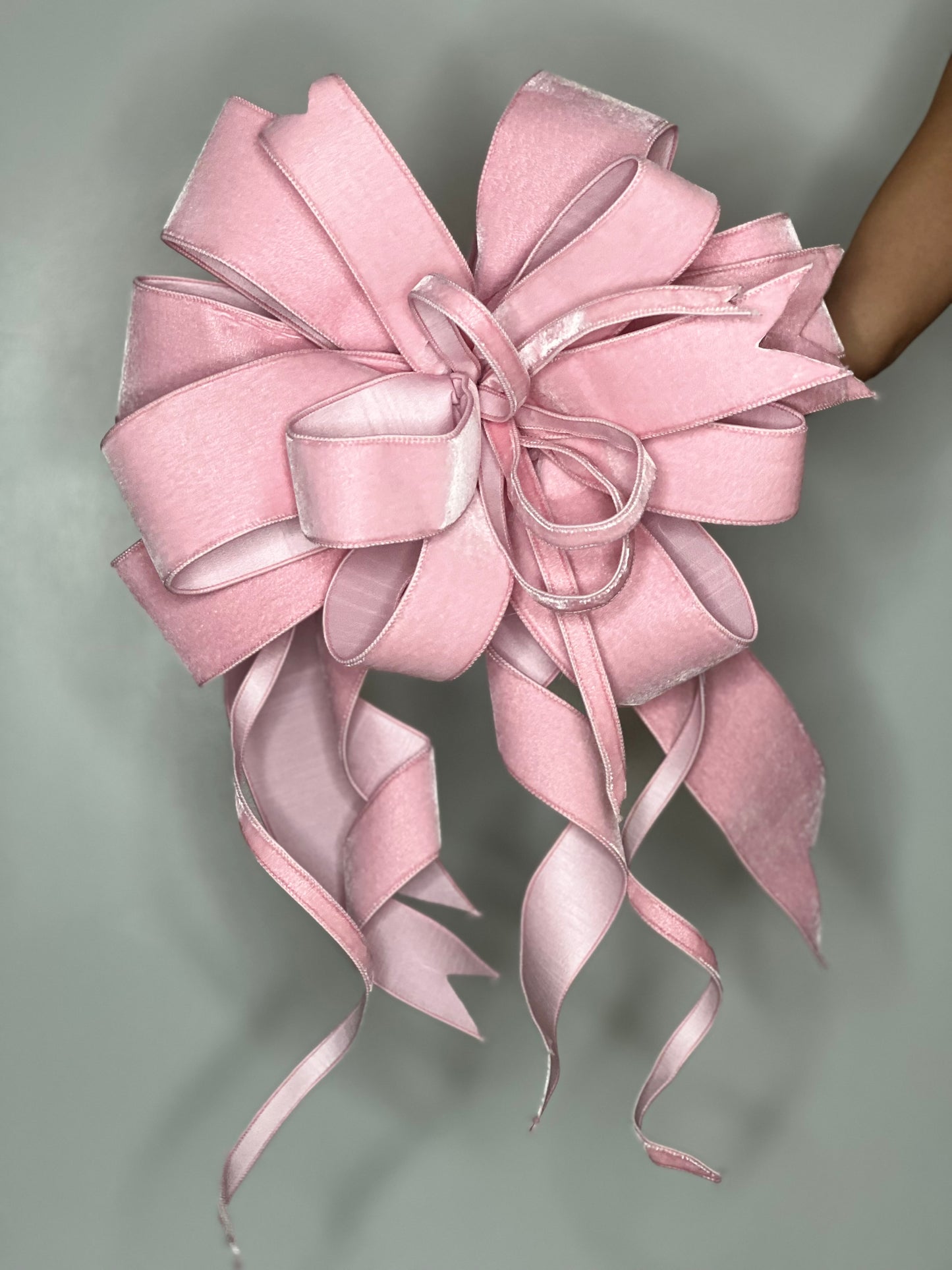 LARGE BOW - Pink Velvet